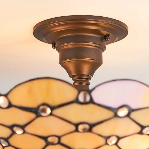 Endon 64300 - Felületre szerelt Tiffany PEARL csillár 3xE27/60W/230V, átmérő 37 cm