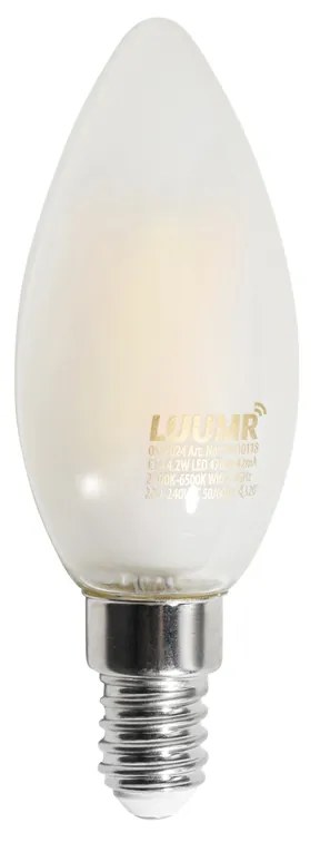 5 darabos intelligens E14 LED izzókészlet C35 matt 4,2W 470 lm 2700-6500K