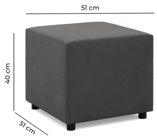 Zeus puff, szövet anyag, 50x50, fekete