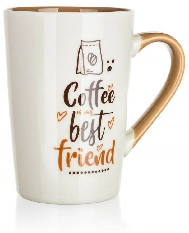 Banquet COFFE BEST FRIEND kerámia bögre 4 db-os szett, 450 ml, fehér