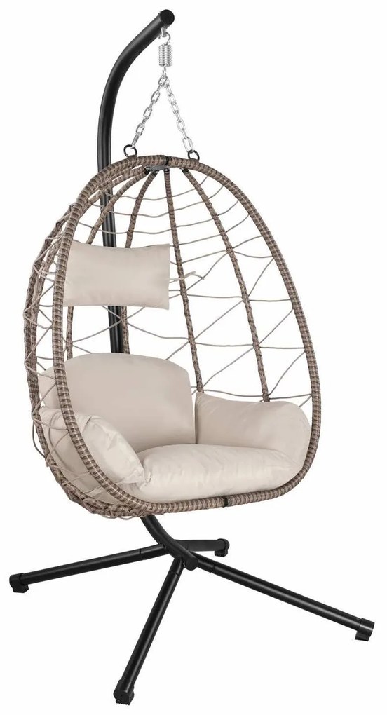 Juskys Aria rattan függőfotel - bézs