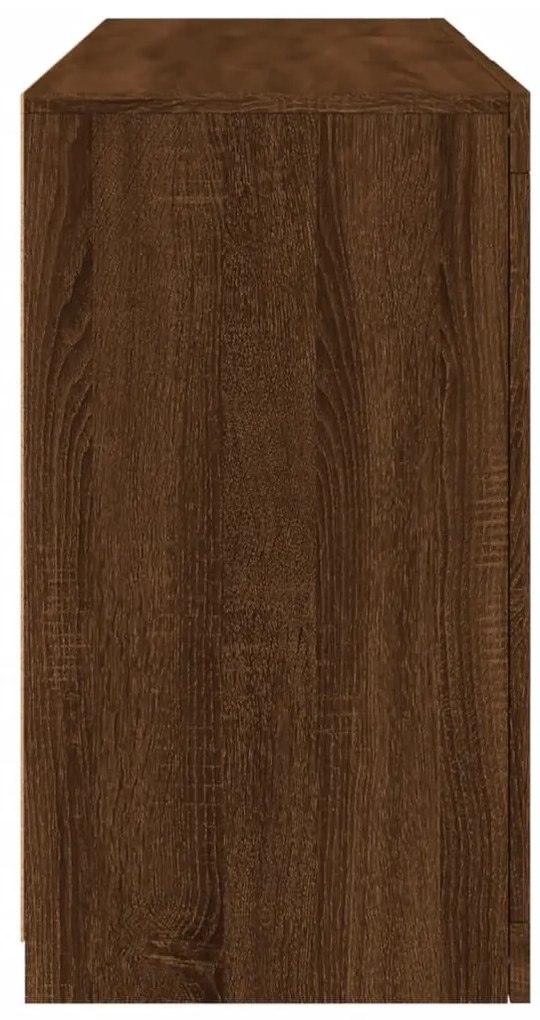 barna tölgy színű tálalószekrény LED-ekkel 123 x 37 x 67 cm
