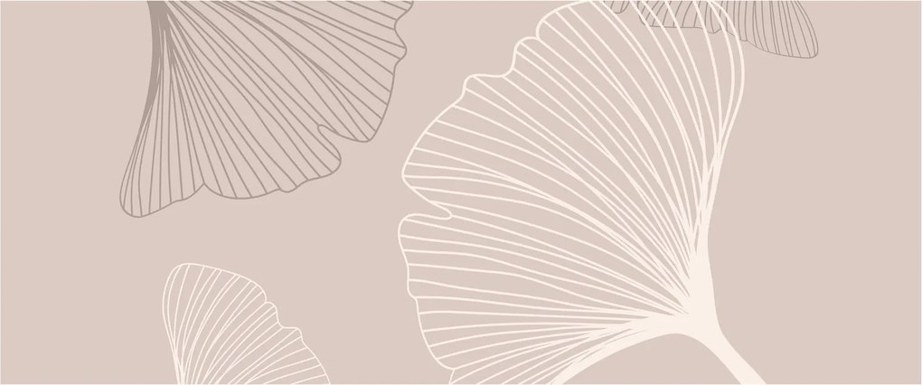 Kép - Bézs színű levelek N⁰6 (120x50 cm)