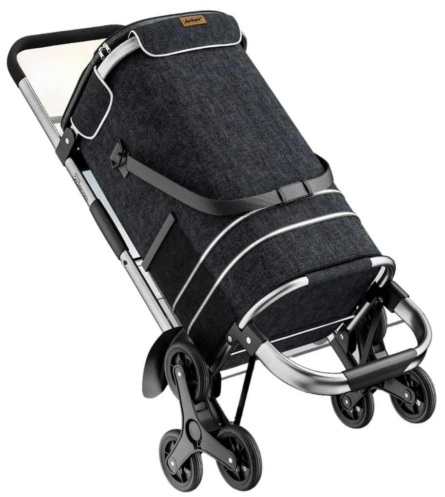 COMFORT bevásárlótáska lépcsőjáró kerekekkel, 50l, fekete Jurhan