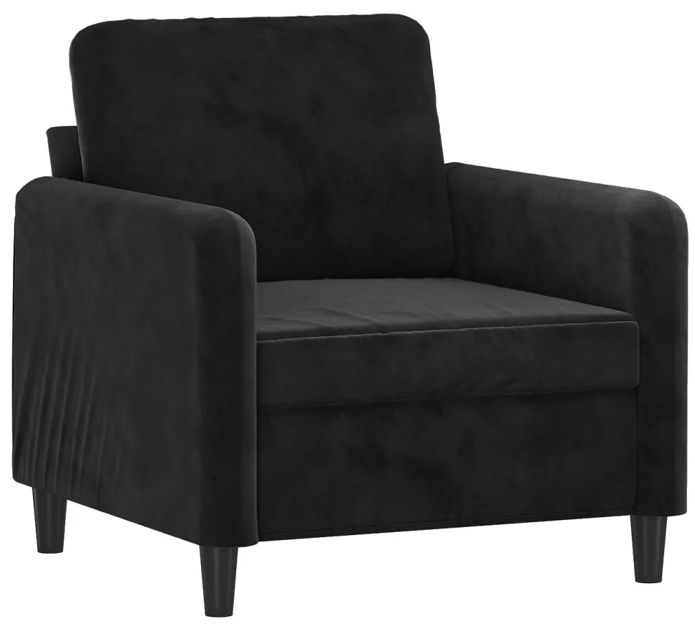 vidaXL fekete bársony kanapéfotel 60 cm