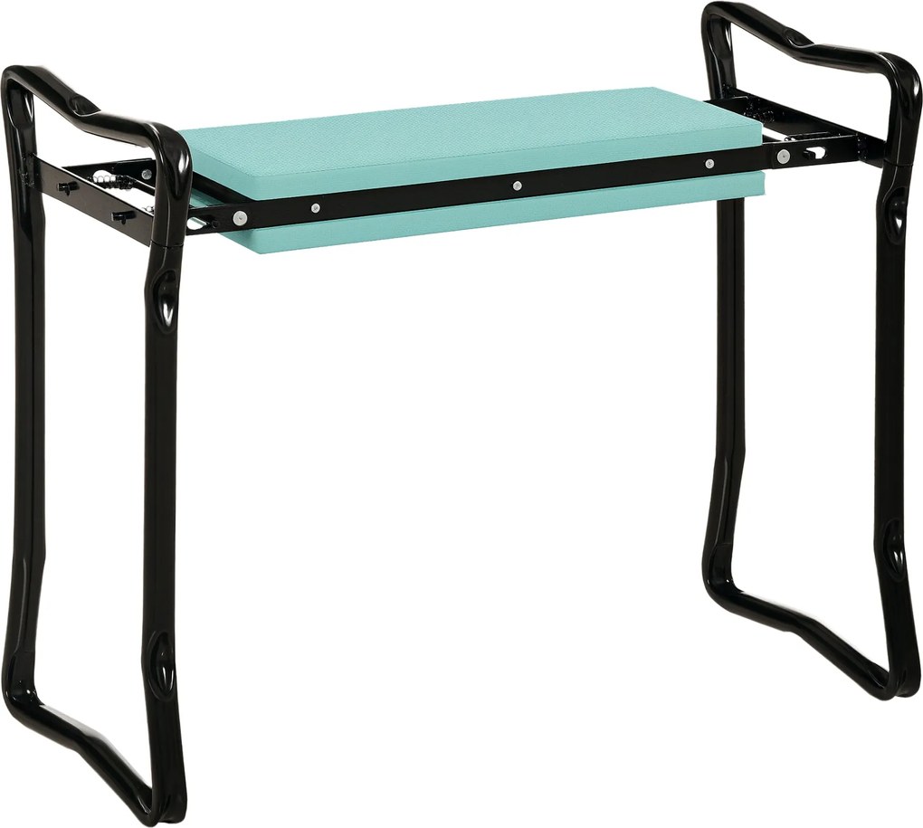 Outsunny Összecsukható Kerti Könyöktámasz Kerti Szék Szerszámtartó Táskával Párnázott Könyöktámasz 150 kg-ig Támogatja 58 x 28 x 49 cm Sötét Zöld | Ao