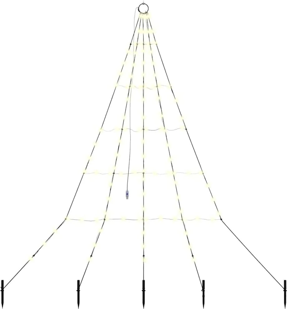 vidaXL LED Karácsonyfák talajráccsal Meleg fehér 182 cm Fém