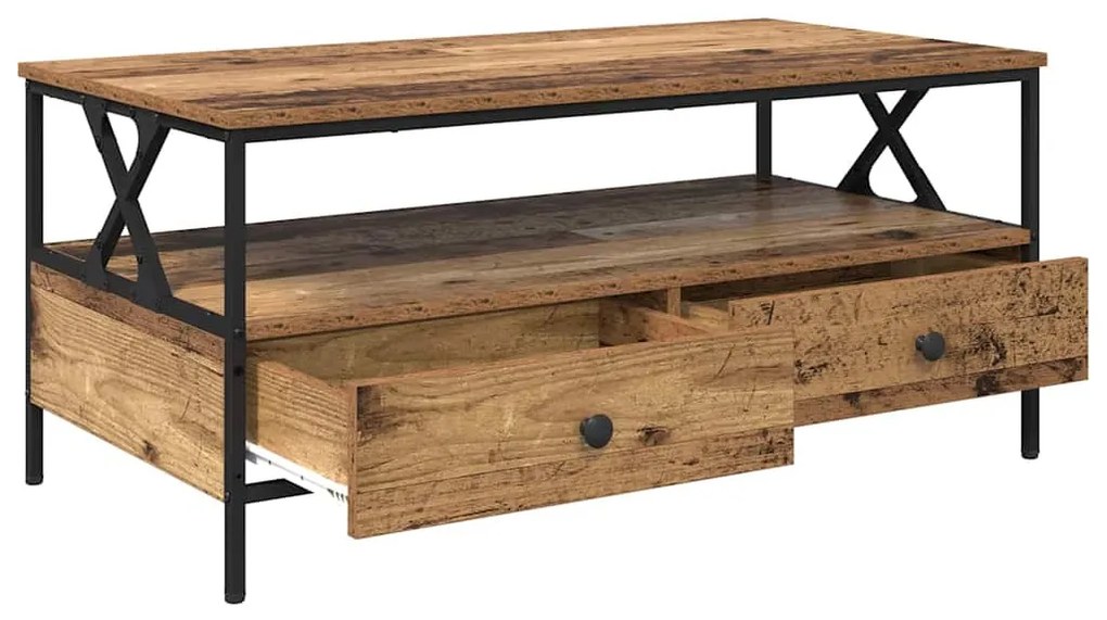 Dohányzóasztal with Drawer Régi fa 100 x 51 x 45 cm Faanyag