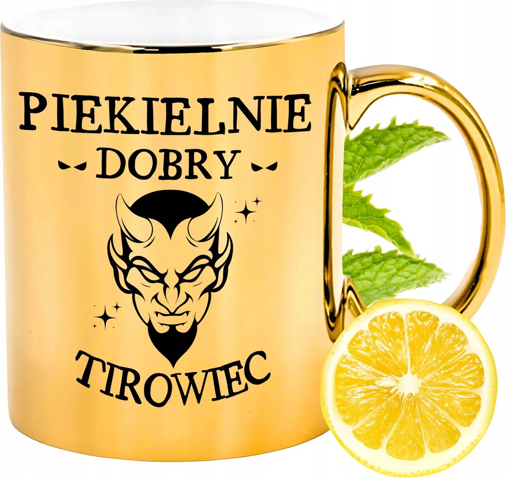 Prémium Arany Csillogó Bögre Teherautó Ajándék Nyomtatott Fotóval