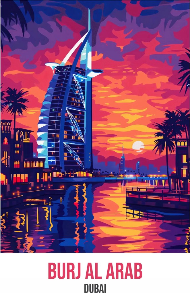 Poszter 42x59,4 cm Burj Al Arab, Dubai