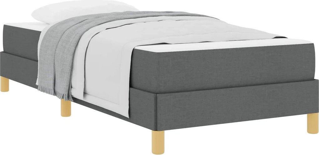 vidaXL Boxrugós ágy matracmal Sötétszürke 90 x 190 cm szövet