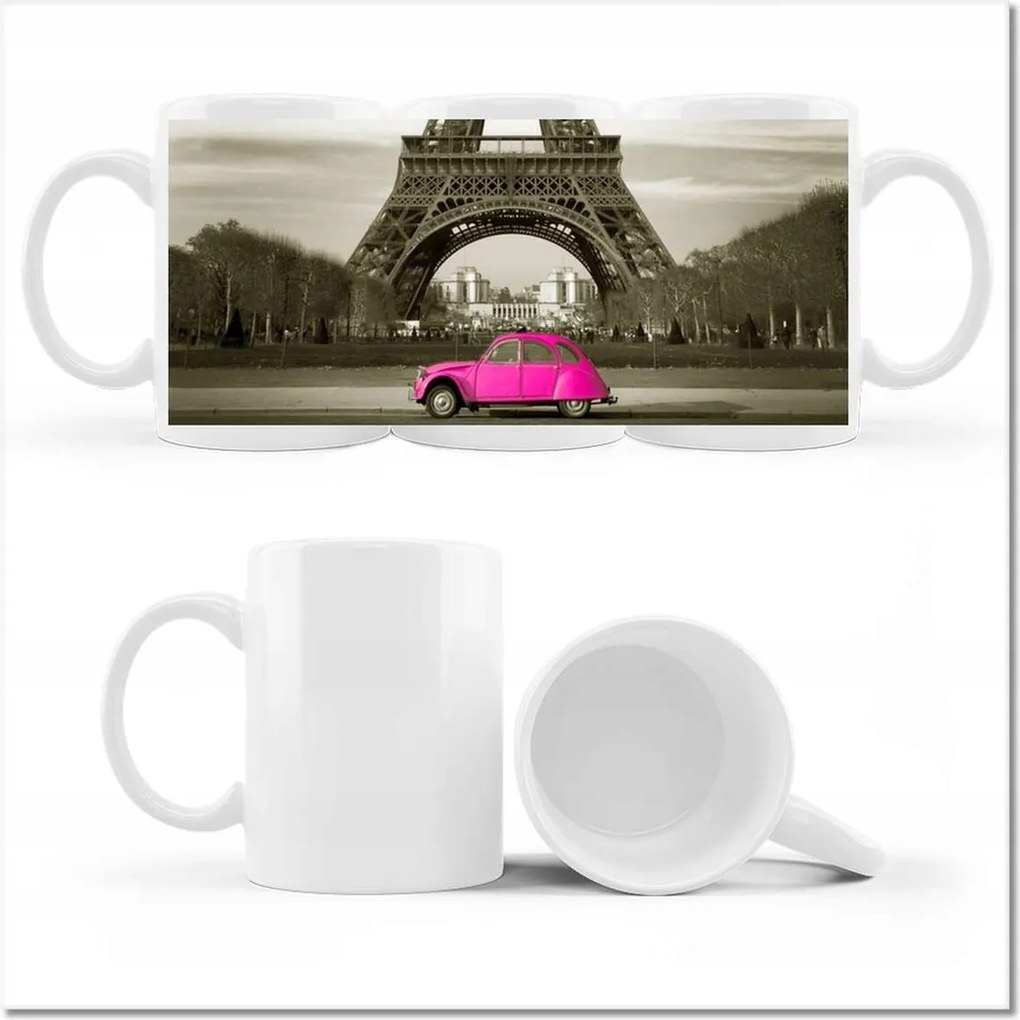 Fényképes bögre Rózsaszín Citroen Párizsban