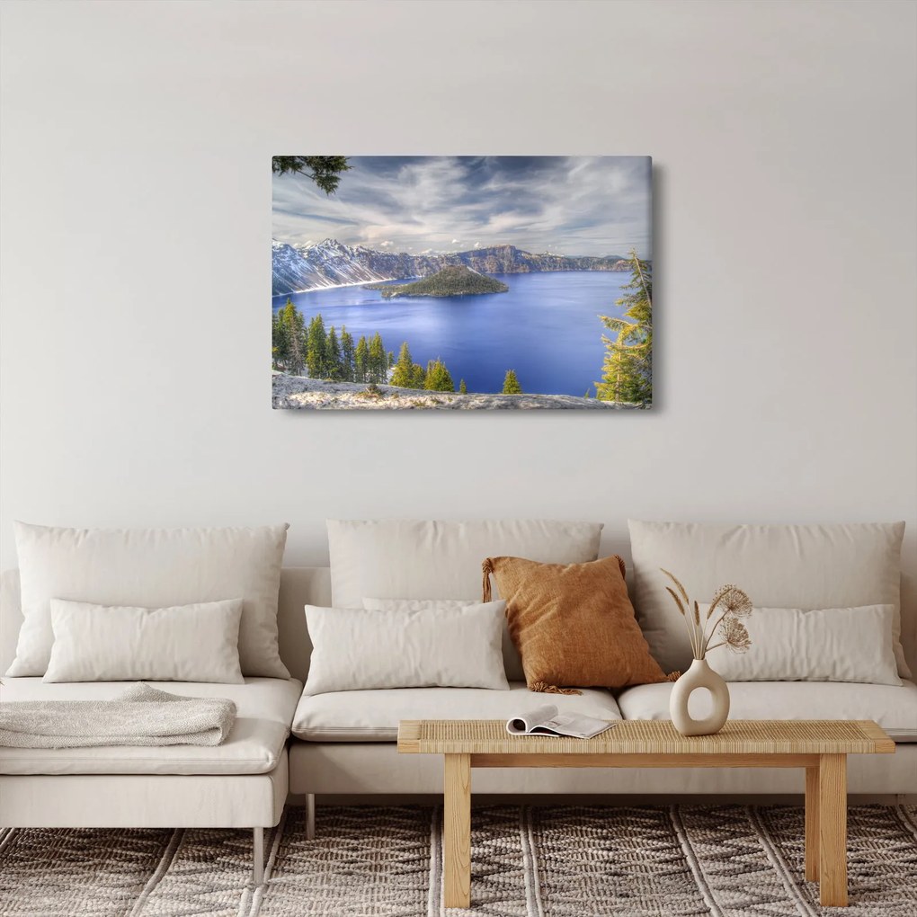 Kép egy hegyi tóról (90x60 cm)