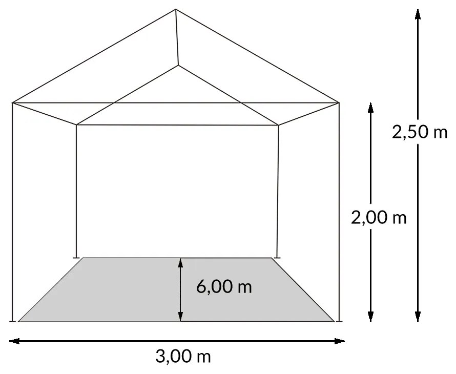 Casaria® Bulisátor Rimini 3x6 m - oldalfalak + íves ablakok - fehér