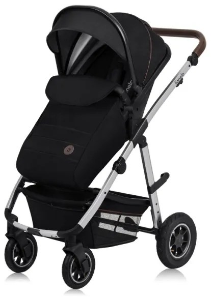 Lionelo - AMBER 2 az 1-ben kombinált babakocsi, fekete/ezüst