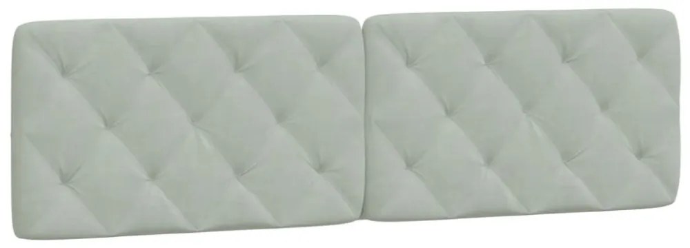 világosszürke bársony ágykeret LED-ekkel matrac nélkül 180 x 200 cm