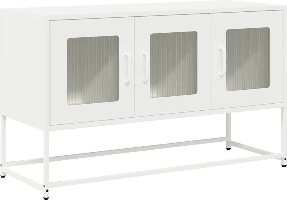 vidaXL fehér hidegen hengerelt acél TV-szekrény 100,5x39x60,5 cm