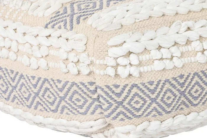 Elegáns csíkos pamut padlópárna 60 × 60 × 25 cm szürke fehér