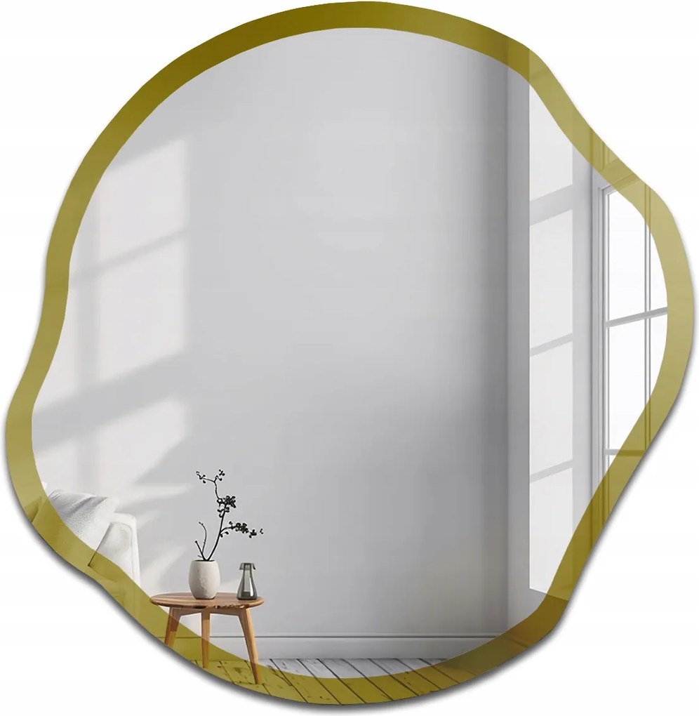 Organikus tükör Cirkon Shine tükörkeretben arany fényes 60x63