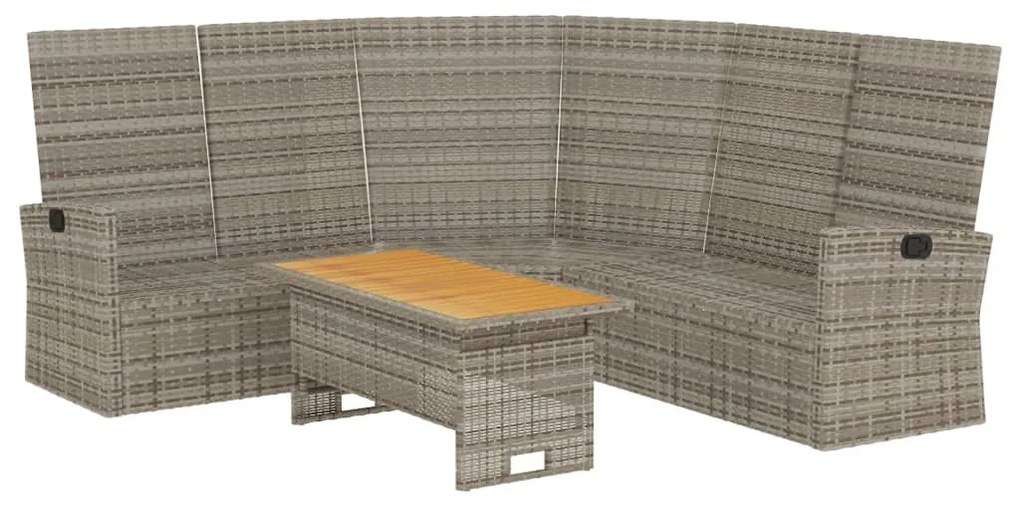 2 részes szürke polyrattan kerti ülőgarnitúra párnákkal