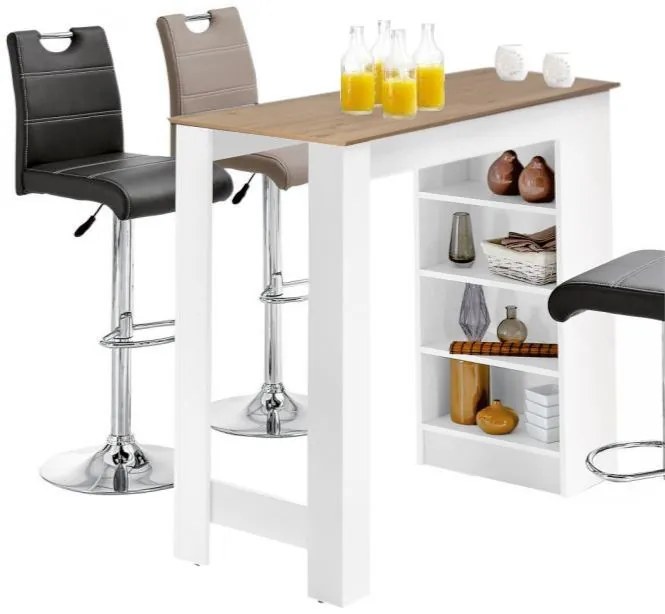 MOJITO Matt Fehér - Kézműves Tölgy Bárasztal