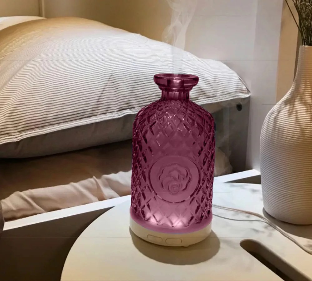 Ultrahangos aroma diffúzor, rózsaszín, GILI