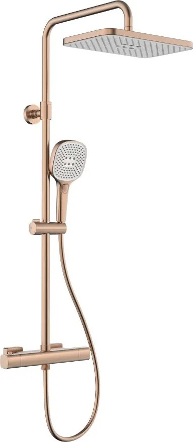 KFA Armatura Malaga Rose Gold zuhany készlet fal termosztáttal trópusi zuhany opcióval réz csiszolt 5756-910-34