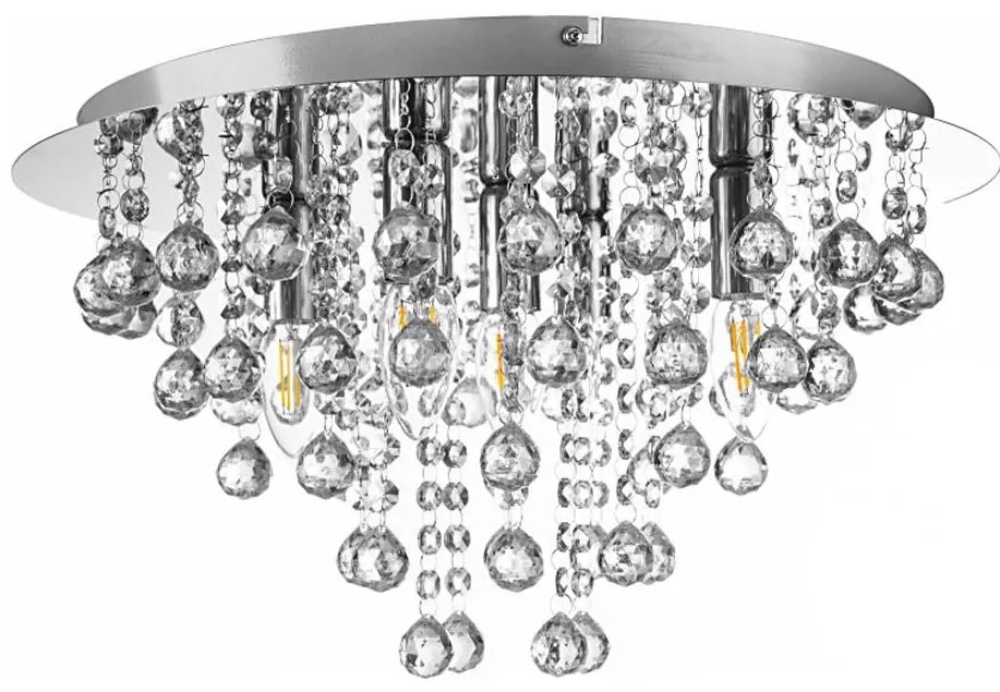 Globo 63040506 - Mennyezeti lámpa LONDON 5xE14/40W/230V átm. 46 cm fényezett króm