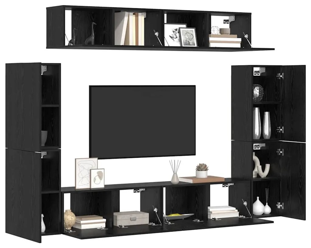 TV szekrény garnitúra 8 pcs Musta tammi 80 x 30 x 30.5 cm