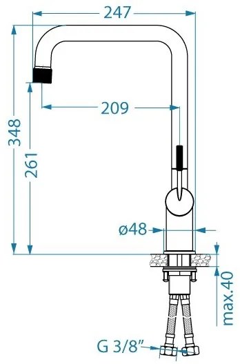 ALVEUS 1150764 - Mosogató csap FLORA 34,8 cm bronz