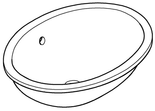 GROHE 39423000 - Beépíthető mosdó BAU CERAMIC 560 × 420 mm kerámia/fehér