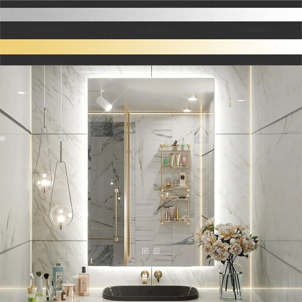Tükör LED SQR 50x100cm