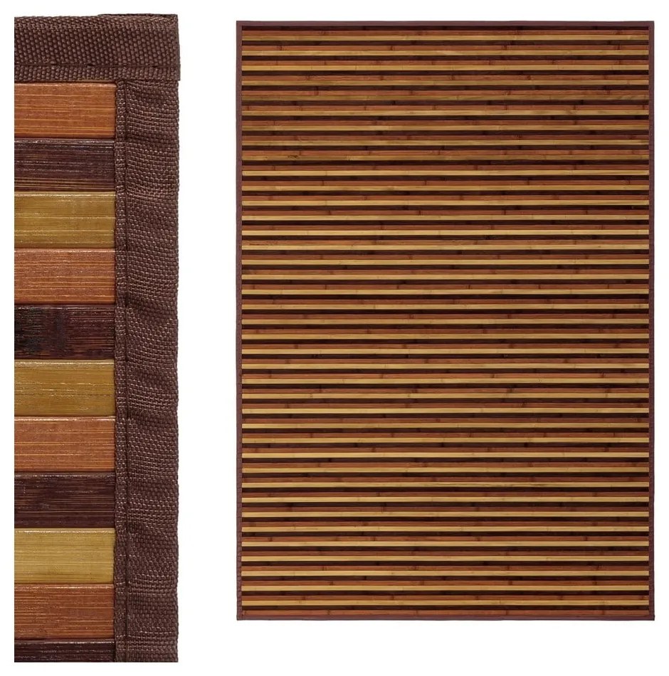 Mustársárga-barna bambusz szőnyeg 140x200 cm – Casa Selección