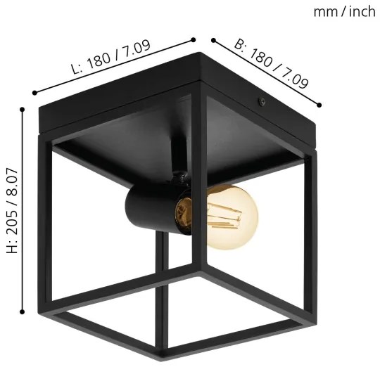 Eglo 98331 - Mennyezeti lámpa SILENTINA 1xE27/40W/230V