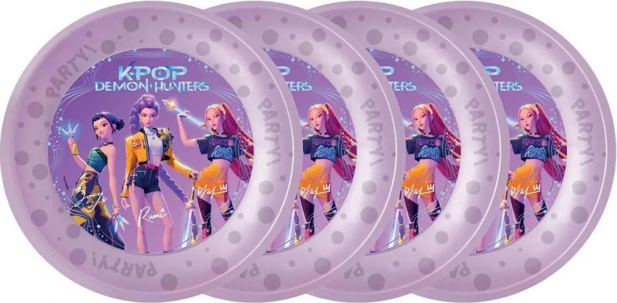 K-pop Démonvadászok Honmoon micro prémium műanyag lapostányér 4 db-os szett 21 cm