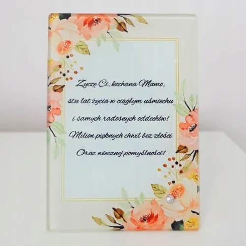 Dekorációs üveg képkeret 11 x 16 cm Ajándék Anyák napjára