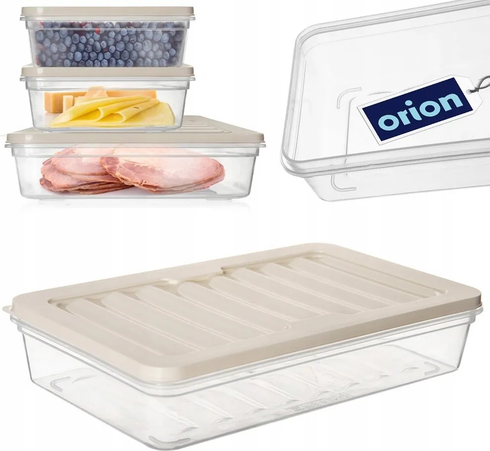 Konyhai Ételtároló doboz felvágottak sajtok alacsony lapos 1L