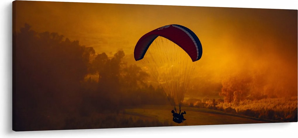 Ejtőernyős a naplementében képe (120x50 cm)