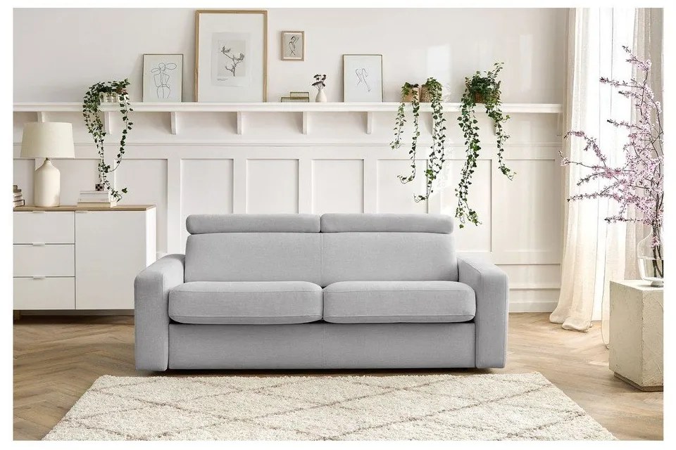 Világosszürke kinyitható kanapé 215 cm Monaco – Bobochic Paris