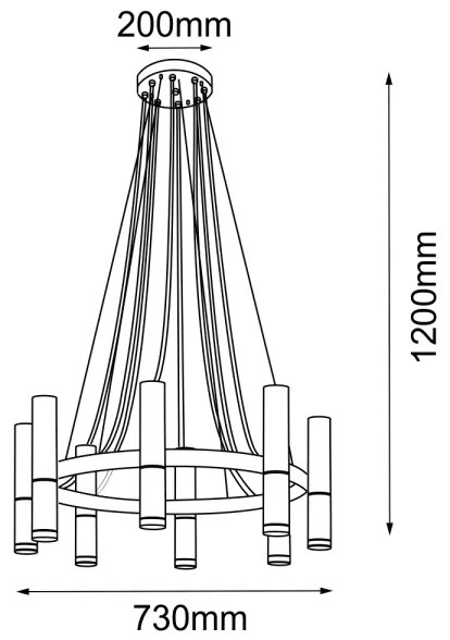 Amplex 8370 - Csillár zsinóron KAVOS 6xGU10/15W/230V