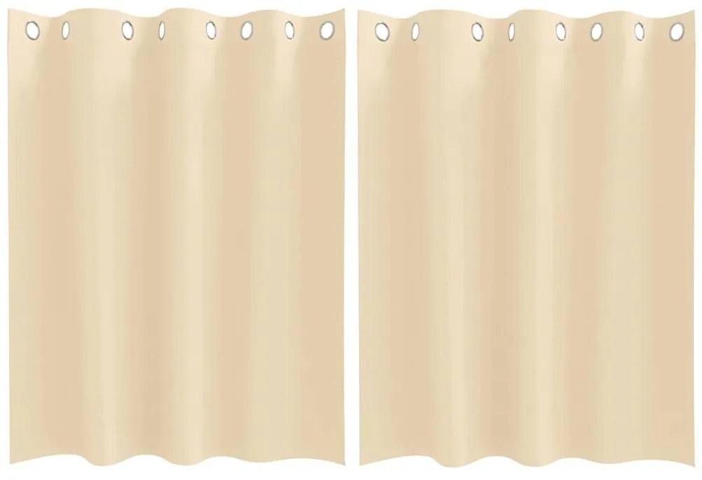 Függönyök függönyökkel 2 pcs Krém Poliészter