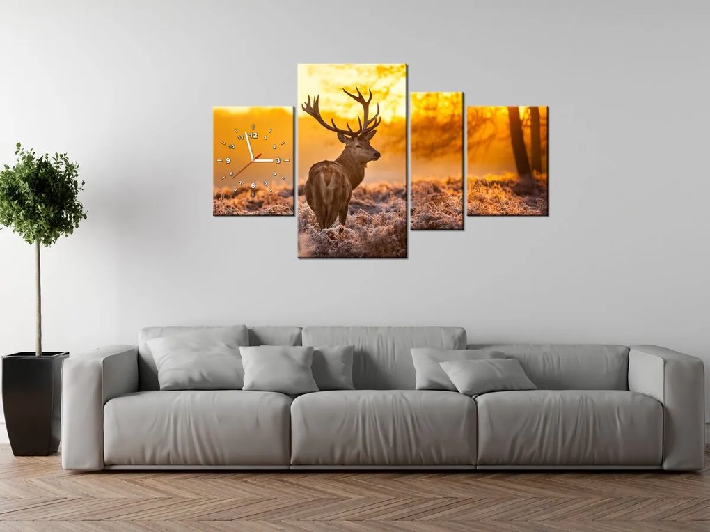 Gario Órás falikép Eros szarvas - 4 részes Méret: 120 x 70 cm