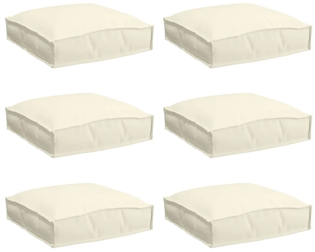 Pallet párnák üléshez 6 db Krém 40x40x8 cm Oxford szövet
