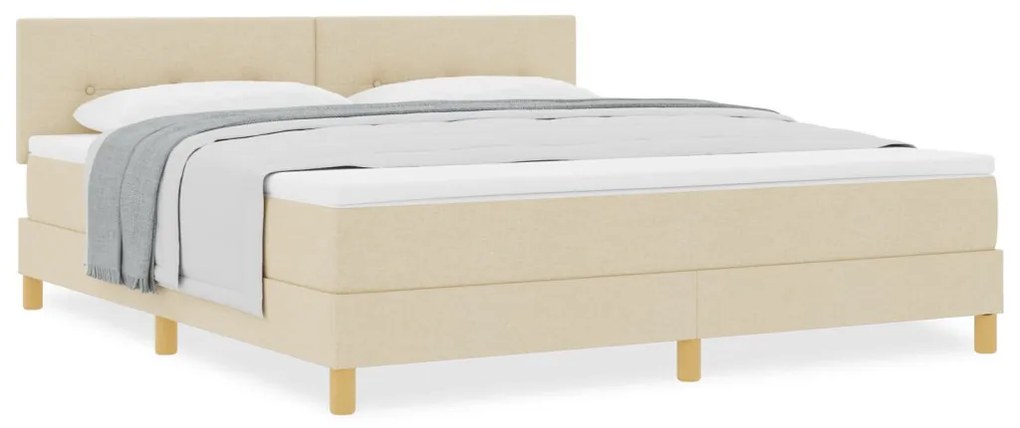 Box Spring Ágy Matraccal Krém 180x200 cm Szövet
