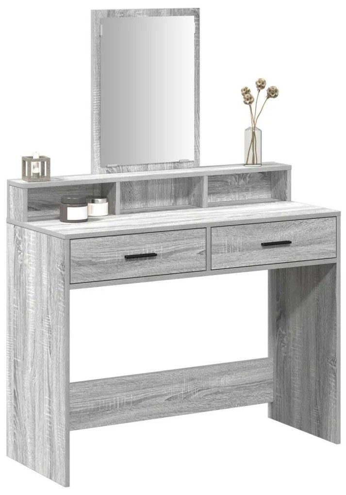Öltöztetőasztal Fiókokkal Szürke Sonoma 100x41x140 cm