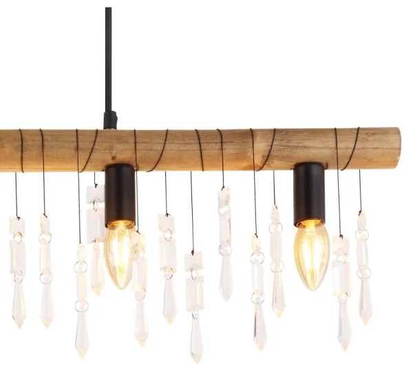 Globo 15532-5H - KIRA kábeles csillár 5xE14/40W/230V fekete/barna