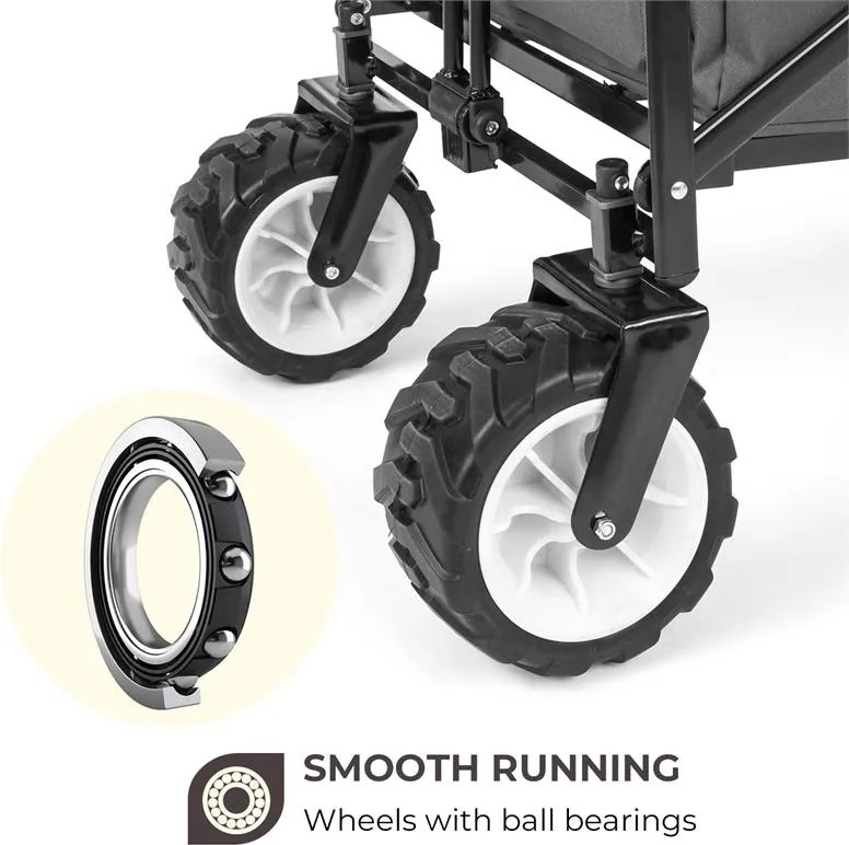 Waldbeck Easy Rider, kézikocsi, max. 70 kg, teleszkópos rúd, összecsukható, szürke