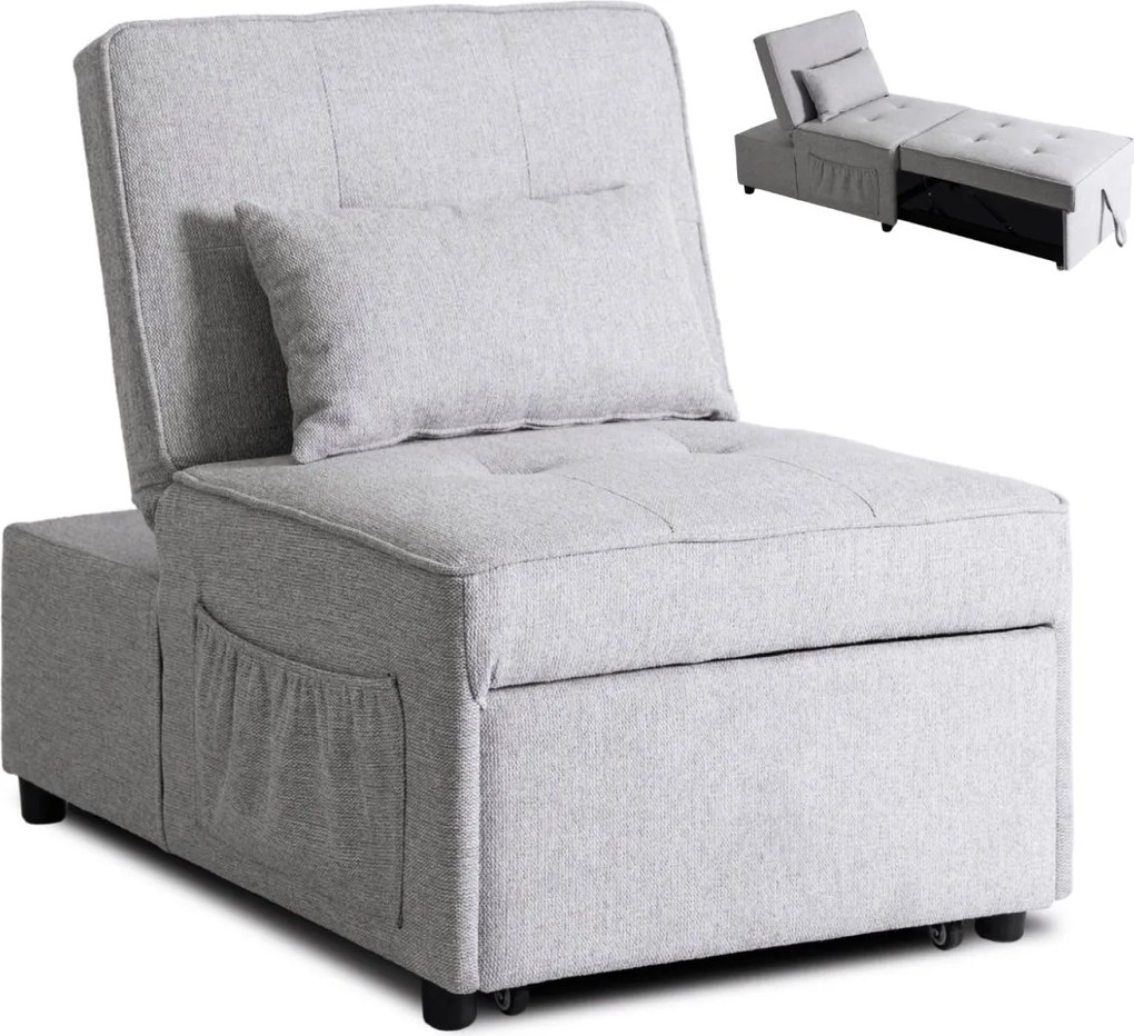 Dönthető, alvófunkciós fotel iberis 67 cm szürke, fotel