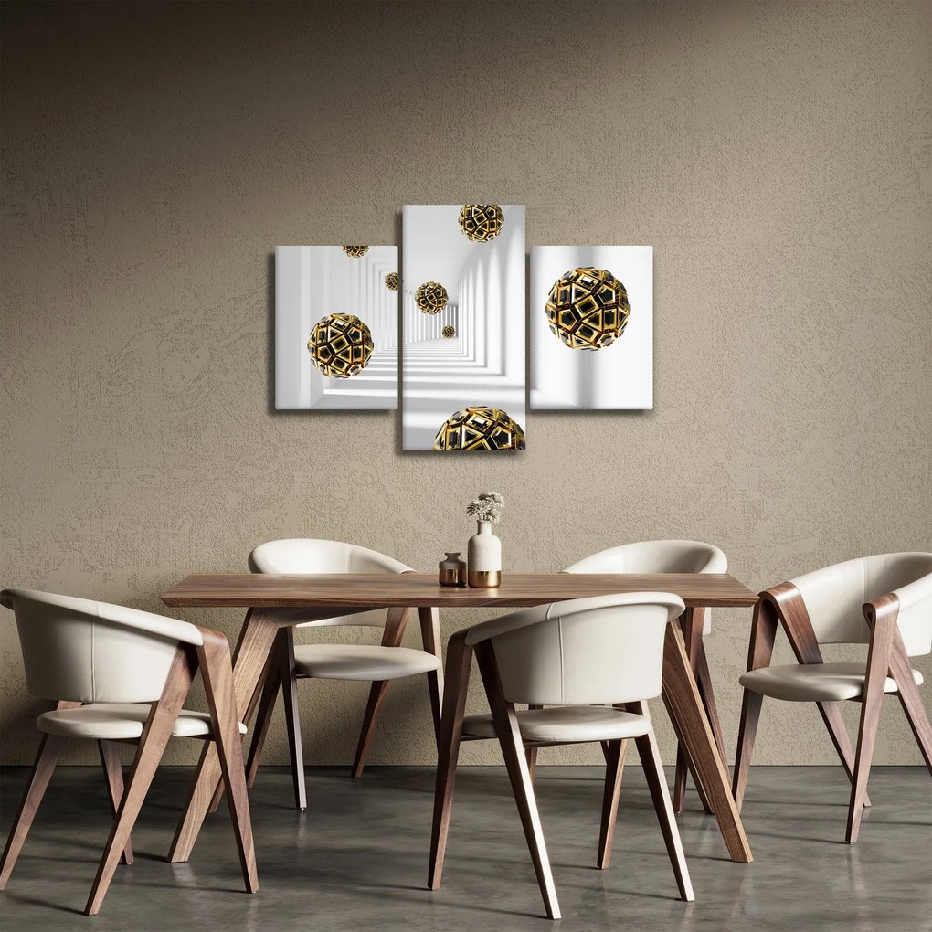 Absztrakt kép a futball-labdák (90x60 cm)