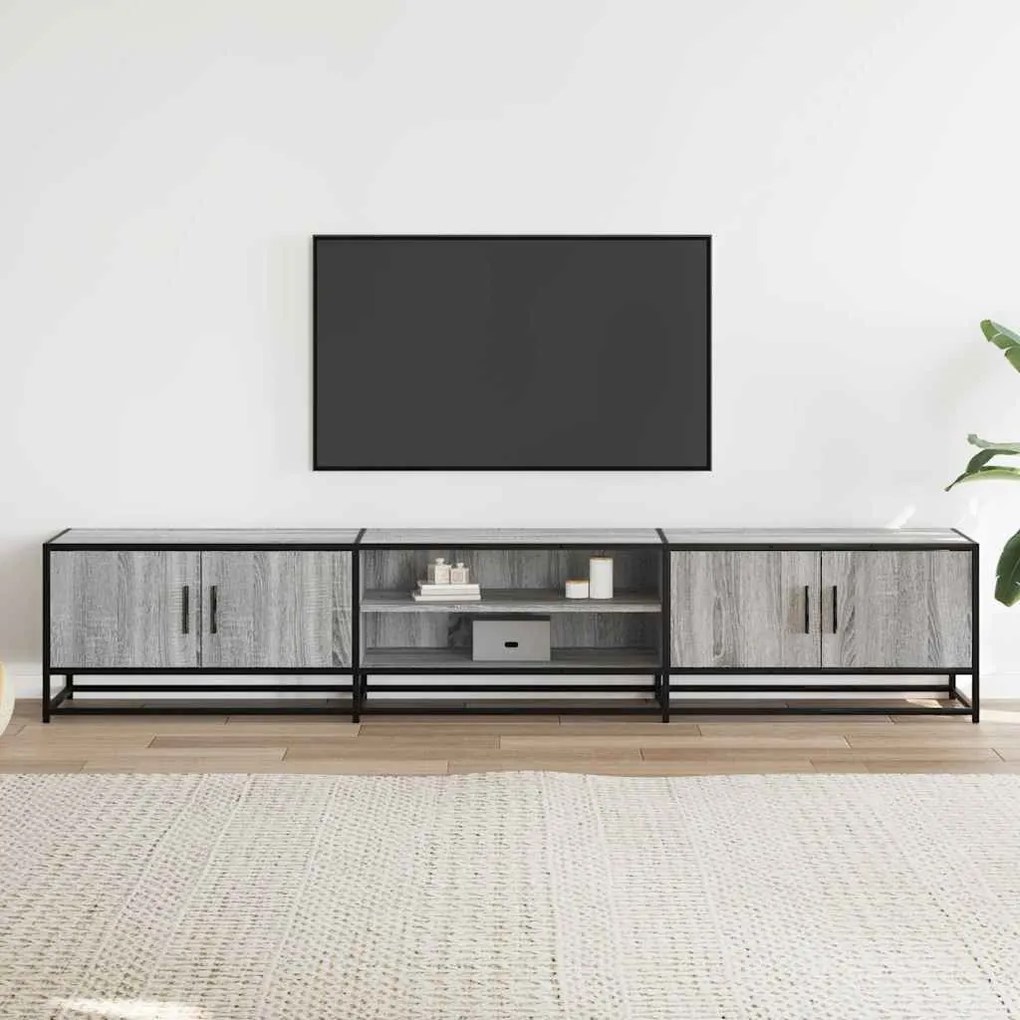 szürke sonoma színű szerelt fa TV-szekrény 210 x 35 x 41 cm